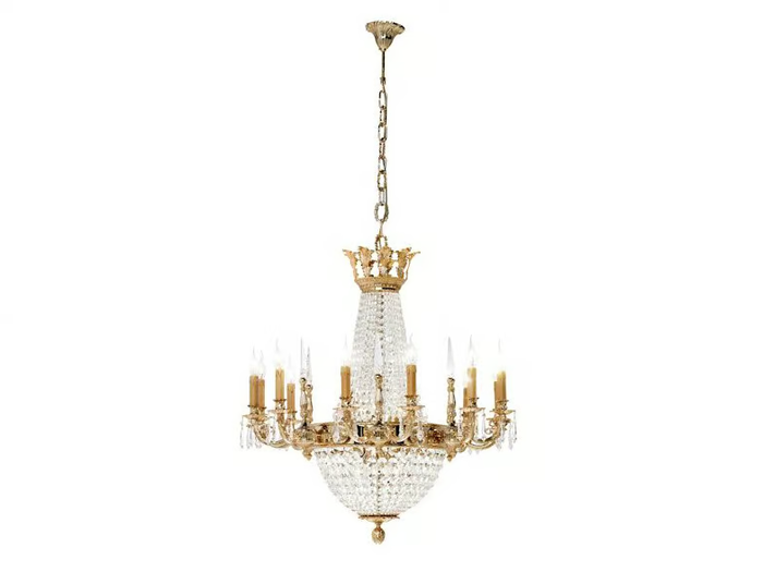 EMPIRE 096/12+6-SH - Gold plated chandelier with Schoeler crystals _ Possoni Illuminazione